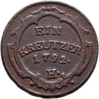 Haus Habsburg: Leopold II. 1790-1792: 1 Kreuzer 1792 H, Günzburg; 7,64 G, Herine - Altri – Europa