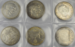 Haus Habsburg: Franz Joseph I. 1848-1916: Lot 6 Silbermünzen; 5 Kronen 1900 (2x) - Altri – Europa