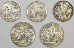 Preußen: Wilhelm II. 1888-1918: Lot 5 Münzen: 3 X 2 Mark Und 2 X 3 Mark 1913 (J. - Taler & Doppeltaler