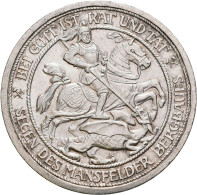 Preußen: Wilhelm II. 1888-1918: 3 Mark 1915 A, Mansfelder Bergbau, Jaeger 115. K - Taler & Doppeltaler
