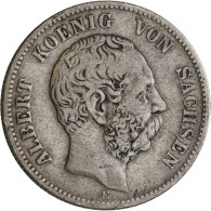 Sachsen: Albert 1873-1902: 2 + 5 Mark 1876 E, Jaeger 121 + 122, Beide Sehr Schön - Taler & Doppeltaler