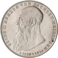 Sachsen-Meiningen: Georg II 1866-1914: 2 Mark 1915, Auf Seinen Tod Unten Lebensd - Taler & Doppeltaler