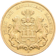 Hamburg - Anlagegold: Freie Und Hansestadt: 20 Mark 1893, Jaeger 212. 7,965 G, 9 - 5, 10 & 20 Mark Gold