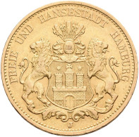 Hamburg - Anlagegold: Freie Und Hansestadt: 20 Mark 1887 J, Jaeger 212. 7,965 G, - 5, 10 & 20 Mark Gold