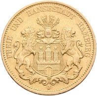 Hamburg - Anlagegold: Freie Und Hansestadt: 20 Mark 1887 J, Jaeger 212. 7,965 G, - 5, 10 & 20 Mark Or