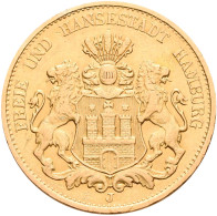 Hamburg - Anlagegold: Freie Und Hansestadt: 20 Mark 1894 J, Jaeger 212. 7,965 G, - 5, 10 & 20 Mark Gold