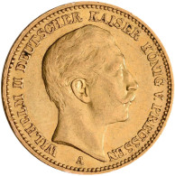 Preußen - Anlagegold: Wilhelm II. 1888-1918: 20 Mark 1897, 1901 + 1910. Jaeger 2 - 5, 10 & 20 Mark Or