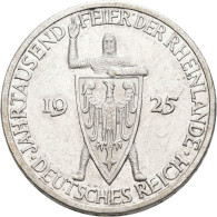 Weimarer Republik: 3 Reichsmark 1925 G, 1000 Jahrfeier Rheinlande, Jaeger 321. K - Altri & Non Classificati