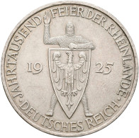 Weimarer Republik: 5 + 3 Reichsmark 1925 A, Rheinlande, Jaeger 322 Und 321. Um V - Altri & Non Classificati