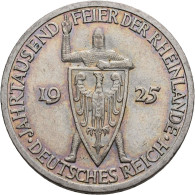 Weimarer Republik: 5 Reichsmark 1925 F Und 3 Reichsmark 1925 A, Rheinlande, Jaeg - Sonstige & Ohne Zuordnung