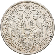 Weimarer Republik: 3 Reichsmark 1927 A, Nordhausen, Jaeger 327, Vorzüglich. - Sonstige & Ohne Zuordnung