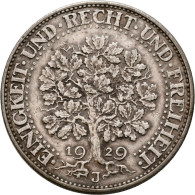 Weimarer Republik: 5 Reichsmark 1929 J, Eichbaum, Jaeger 331. Sehr Schön+. - Other & Unclassified