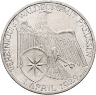 Weimarer Republik: 3 Reichsmark 1929, Waldeck, Jaeger 337, Vorzüglich - Stempelg - Sonstige & Ohne Zuordnung