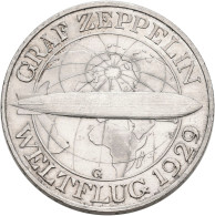 Weimarer Republik: 3 Reichsmark 1930 G, Graf Zeppelin, Weltflug 1929. Jaeger 342 - Sonstige & Ohne Zuordnung