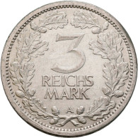 Weimarer Republik: 3 Reichsmark 1931 A, Kursmünze, Jaeger 349. Kleine Kratzer Fa - Other & Unclassified