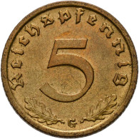 Drittes Reich: 5 Reichspfennig 1936 G, Jaeger 363. Seltener Jahrgang. Prachtexem - Altri & Non Classificati