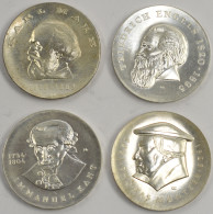 DDR: 4 X 20 Mark, Dabei 1968 Marx (J. 1521), 1970 Engels (J. 1529), 1974 Kant (J - Autres & Non Classés