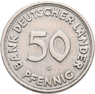 Bundesrepublik Deutschland 1948-2001: 50 Pfennig 1950 G, Bank Deutscher Länder, - Other & Unclassified