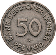 Bundesrepublik Deutschland 1948-2001: 50 Pfennig 1950 G, Bank Deutscher Länder, - Sonstige & Ohne Zuordnung