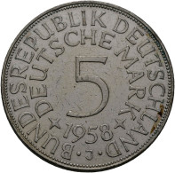 Bundesrepublik Deutschland 1948-2001: 73 X 5 DM Kursmünzen Silberadler (J. 387), - Otros & Sin Clasificación