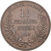 Deutsch-Neuguinea: 10 Neu-Guinea Pfennig 1894 A, Paradiesvogel, Jaeger N703, Win - Nueva Guinea Alemana