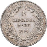 Deutsch-Neuguinea: 2 Neu-Guinea Mark 1894 A, Paradiesvogel, Jaeger N706, Winzige - Nouvelle Guinée Allemande