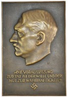Medaillen Deutschland - Personen: Hitler, Adolf: Erinnerungsplakette Aus Bronze - Other & Unclassified