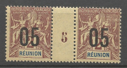 REUNION N° 72 Paire Millésime 5 NEUF**  SANS CHARNIERE / Hingeless / MNH - Neufs