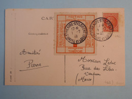 DB12 FRANCE   BELLE CARTE  RR   MEETIND M. REDUITS  ++1946 ST HILAIRE  A  VERDUN  +VIGNETTE +AFF.  INTERESSANT+++ - 1927-1959 Storia Postale