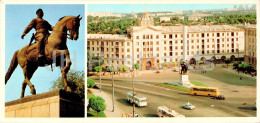 Chisinau - Monument To Kotovsky - The Liberation Square - Horse - Bus Ikarus - Trolleybus - 1980 - Moldova USSR - Unused - Moldavië