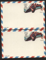 UXC21 2 Air Mail Postal Cards VARIANTS OF FLUORESCENCE Mint 1983 - 1981-00