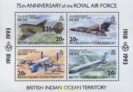 349142 MNH OCEANO INDICO BRITANICO 1993 75 ANIVERSARIO DE LA ROYAL AUR FORCE - Territorio Británico Del Océano Índico