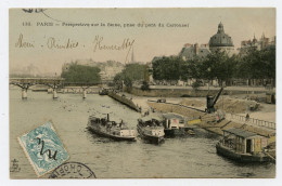 Perspective Sur La Seine Prise Du Pont Du Carroussel.Paris.oblitération Postale 1905. - La Seine Et Ses Bords