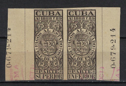 España / Spain, Isla De Cuba 1888 - 1889, Revenue Postal Tax Fiscal, Coat Of Arms (o), Used - Cuba (1874-1898)