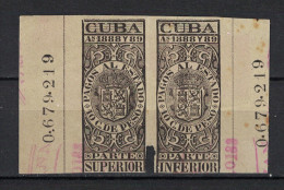 España / Spain, Isla De Cuba 1888 - 1889, Revenue Postal Tax Fiscal, Coat Of Arms (o), Used - Cuba (1874-1898)