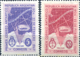 283152 MNH ARGENTINA 1947 43 ANIVERSARIO DEL PRIMER CORREO ANTARTICO ARGENTINO - Neufs