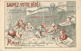 Carte PUBLICITAIRE  Illustrateur A.Dick DUMAS  " Sauvez Votre Bébé ,la Mort Le Guette  "  ( Croix Rouge Américaine) - Publicité