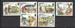 Jersey 1991 MNH Agriculture, Education, Well, Construction Complete Set CV Michel 7€ - Trucks
