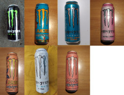 7 Lattine Italia - Energy Drink Monster  ( Vuote ) - Latas