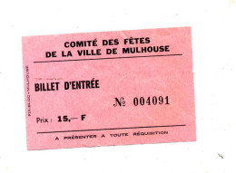 Ticket Entree Fete Ville Mulhouse - Tickets - Entradas