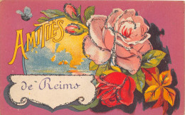 51-REIMS- AMITIES DE REIMS - CARTE A PAILLETTES - Reims