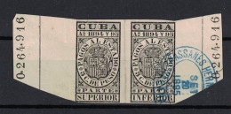 España / Spain, Isla De Cuba 1894 - 1895, Revenue Postal Tax Fiscal, Coat Of Arms (o), Used - Cuba (1874-1898)