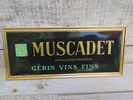 Ancienne Publicité Plaque Carton Publicitaire Muscadet Vins Gérin - Targhe Di Cartone