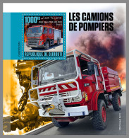 DJIBOUTI 2023 MNH Fire Engines Feuerwehr Fahrzeuge Camions De Pompiers S/S I - IMPERFORATED - DHQ2338 - Brandweer