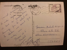 CP Pour La FRANCE TP HILMI ZIYA ULKEN 600 000 L OBL.MEC.02 04 03 MANAVGAT - Storia Postale