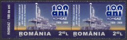 ROMANIA 2009 - 3v - MNH + Label - Society Of Natural Gas - Petroleum - Mineral Gaz - Energy - Gaz