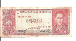 BOLIVIE 100 PESOS L.1962 VF P 163 - Bolivië