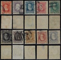 Brazil 1877/1878 Emperor D. Pedro II Stamp 10 20 50 80 100 200 260 300 700 1,000 Réis Complete Series Used Cat. US$294 - Gebraucht