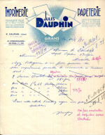 FACTURE.13.GRANS.IMPRIMERIE.PAPETERIE.TRAVAUX D'EDITION.JULES DAUPHIN. - Drukkerij & Papieren