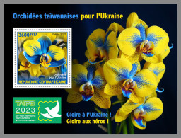 CENTRAL AFRICAN REP. 2023 MNH Orchids Orchideen Orchidees Taipei 2023 S/S - IMPERFORATED - DHQ2338 - Orchidee
